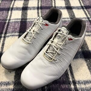 Footjoy FJ DNA 2.0 Mens Golf Shoes Size 7 White with Red Stripe 53310